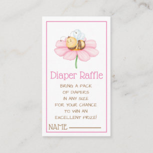 Diaper Raffle Bumble Bee and Flower Enclosure Card