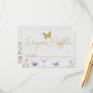 Diaper Raffle Butterfly Baby Shower Ticket Cards