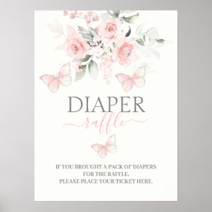 Diaper Raffle Butterfly sign