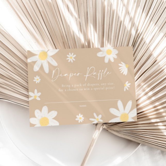 Diaper Raffle Card Beige Daisy (Creator Uploaded)