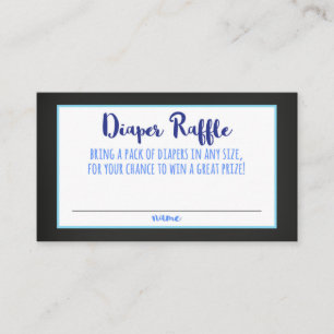 Diaper Raffle Card Boy Blue Ombre Baby Shower