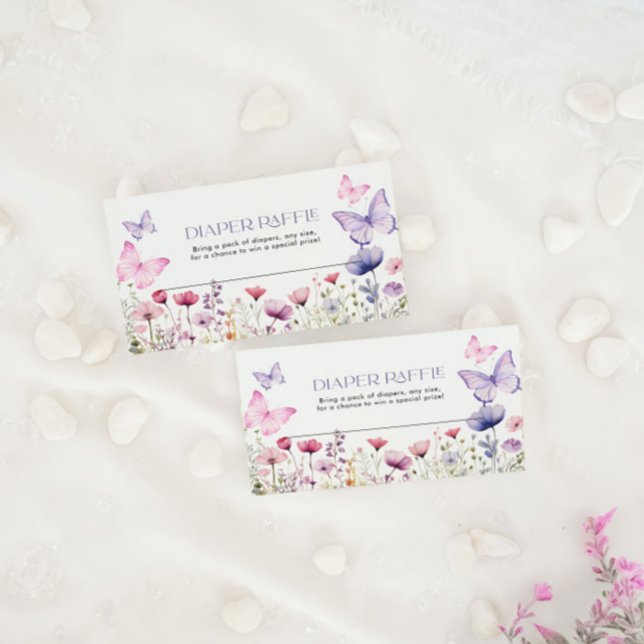 Diaper Raffle Card Butterfly Floral (Creator Uploaded)