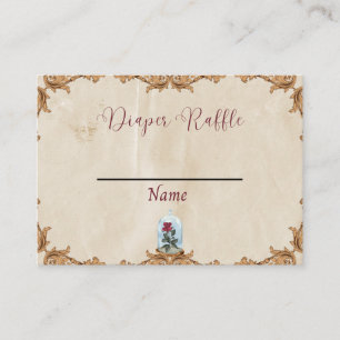Diaper Raffle Card, enchanted rose Business Card