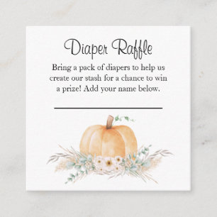 Diaper Raffle Card Insert Little Pumpkin Theme