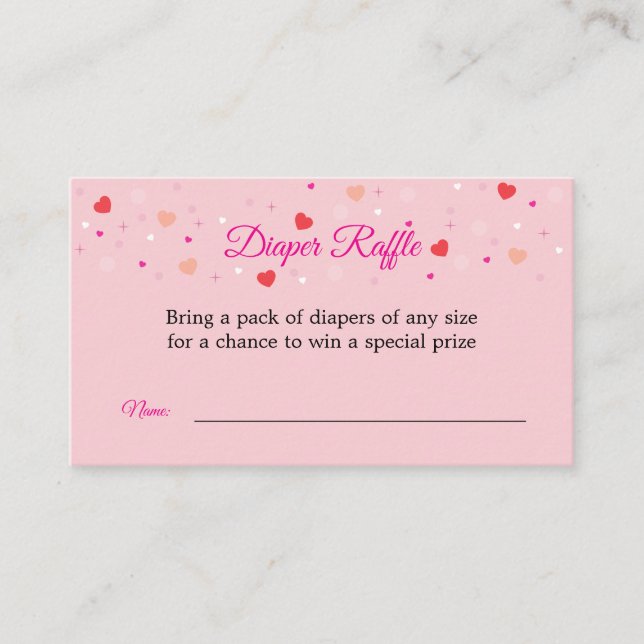 Diaper Raffle Card to Include with Invitations (Front)