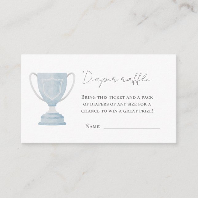 Diaper raffle card with trophy (Front)