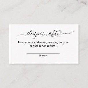 Diaper Raffle Cards Modern Minimalist Simple
