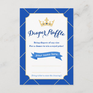 Diaper Raffle Cards Prince Themed Baby Shower