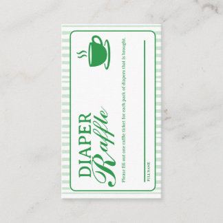 Diaper Raffle Cards - Vintage Green Coffee Shop 