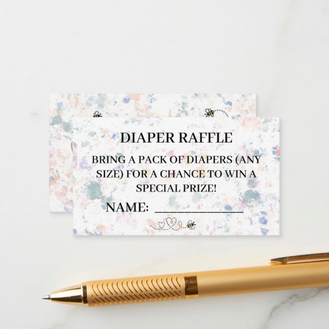 DIAPER RAFFLE CARDS WINNIE THE POOH (Front/Back In Situ)