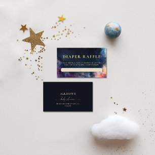 Diaper Raffle Celestial Gift Navy Blue Baby Shower Enclosure Card
