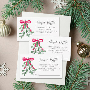 Diaper Raffle Christmas Baby Shower Enclosure Card