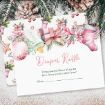 Diaper Raffle Christmas Santa Pink Baby Shower Enclosure Card<br><div class="desc">Elevate your baby shower with a whimsical twist using the Christmas Santa Baby Shower Diaper Raffle Card. This adorable holiday inspired design adds a dash of enchantment, making it a hit among guests and a sweet memory for the mummy-to-be. Perfect for fall celebrations, it also eases the cost of diapers...</div>