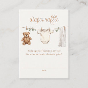 Diaper Raffle Clothesline Baby Shower Enclosure Card