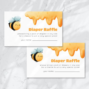 Diaper Raffle Cute Honey Bee Baby Shower Enclosure Card