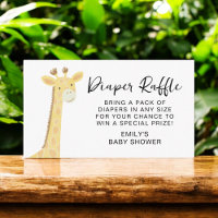 Diaper Raffle Cute Safari Animals Baby Shower