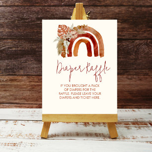Diaper Raffle Earth Tone Boho Rainbow Tropical Poster