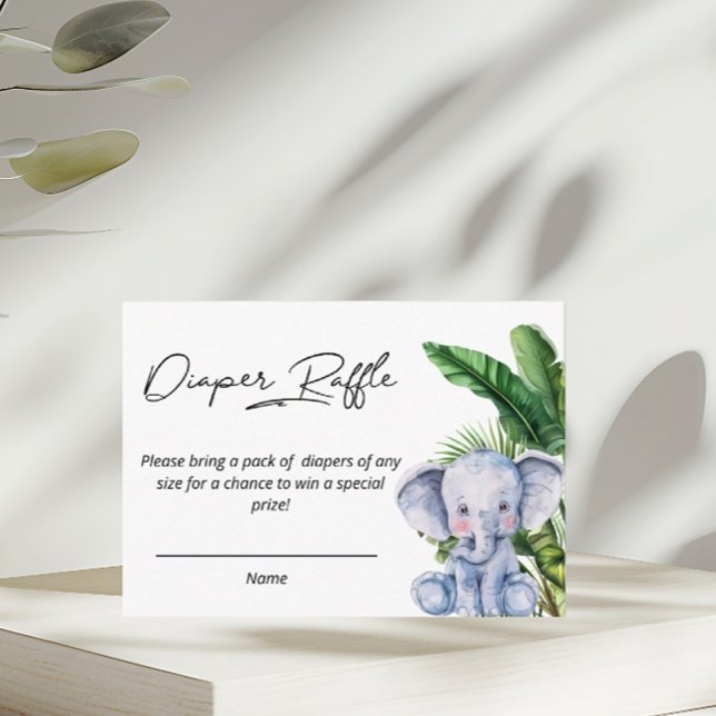 Diaper Raffle Elephant Jungle Enclosure Card (Creator Uploaded)