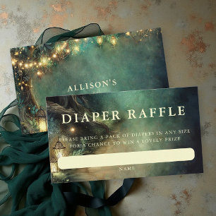 Diaper Raffle Enchanted Forest Lantern Baby Shower Enclosure Card