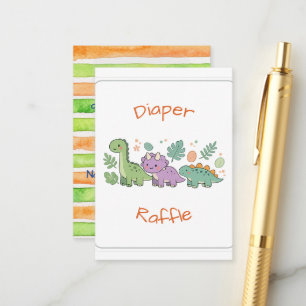 Diaper Raffle Enclosure Card - Dinosaurs