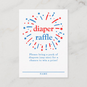 Diaper Raffle Enclosure Card Red, White & Due