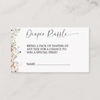 Diaper Raffle Enclosure Cards A little Wildflower 