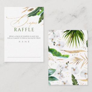 Diaper Raffle Exotic Foliage Baby Shower Business Card