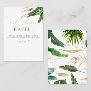 Diaper Raffle Exotic Foliage Baby Shower Business Card