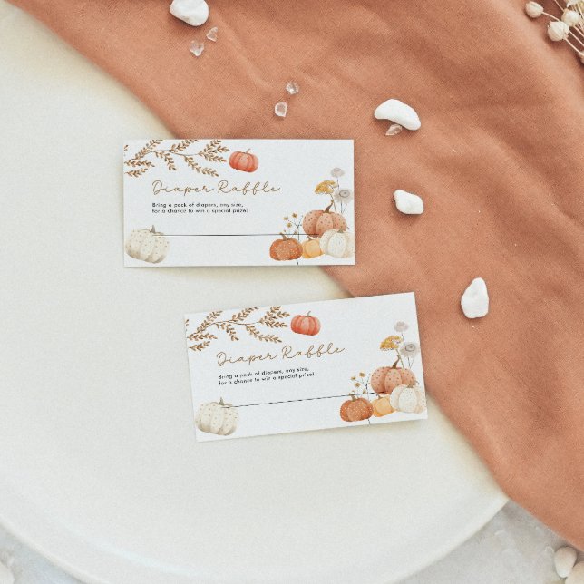 Diaper Raffle Fall Pumpkin Baby Shower Card (Creator Uploaded)