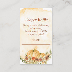 Diaper Raffle Fall Pumpkin Floral Baby Shower Enclosure Card