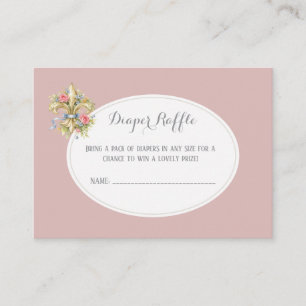 Diaper Raffle Fleur de Lys Baby Shower enclosure Card
