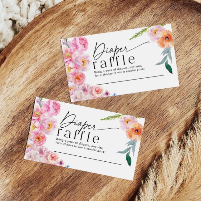 Diaper Raffle Game Card | Floral Baby Shower  (Creator Uploaded)