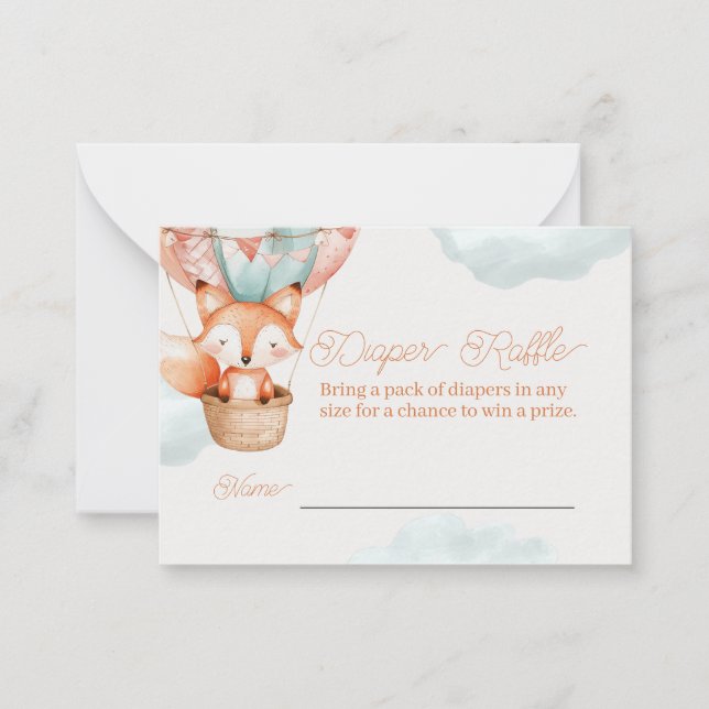 Diaper Raffle Game Card for Baby Shower (Front)
