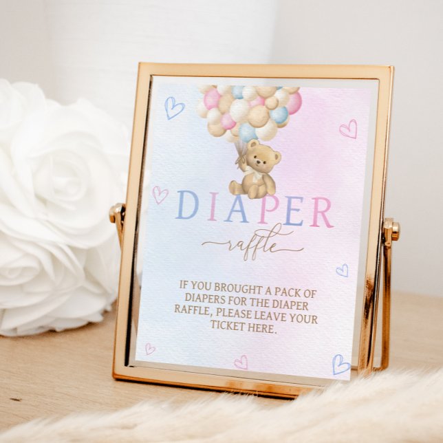 Diaper Raffle Game Sign Gender Reveal Baby Shower (Creator Uploaded)