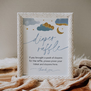 Diaper Raffle Game Twinkle Little Star Baby Shower Poster