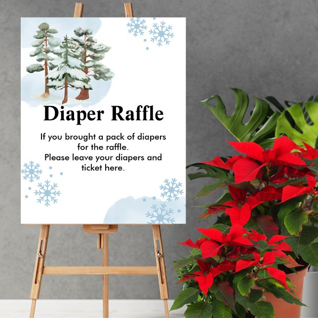 Diaper Raffle Game Winter wonderland snowflake Poster (Creator Uploaded)