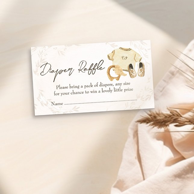 Diaper Raffle Gender Neutral Sweet Baby Clothes Enclosure Card (Diaper Raffle Ticket - from my Baby Clothes Baby Shower Collection)