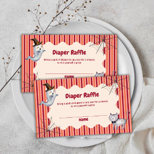 Diaper Raffle Ghost Cat Fall Baby Shower Enclosure Card