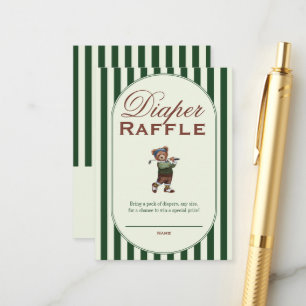 Diaper Raffle Golf "NEW TO THE CLUB" BABY Shower Enclosure Card
