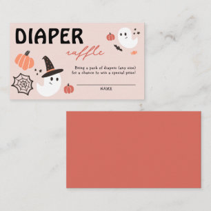 Diaper Raffle Halloween Modern Cute Baby Shower Enclosure Card