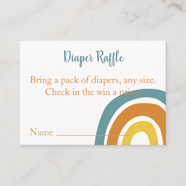 Diaper Raffle, Here Comes the Son Baby Shower Enclosure Card (Front)