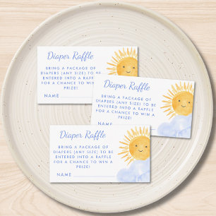 Diaper Raffle Here Comes The Son Baby Shower  Enclosure Card