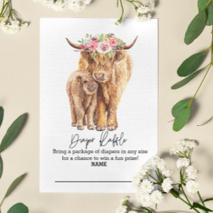 Diaper Raffle Highland Cow Floral  Enclosure