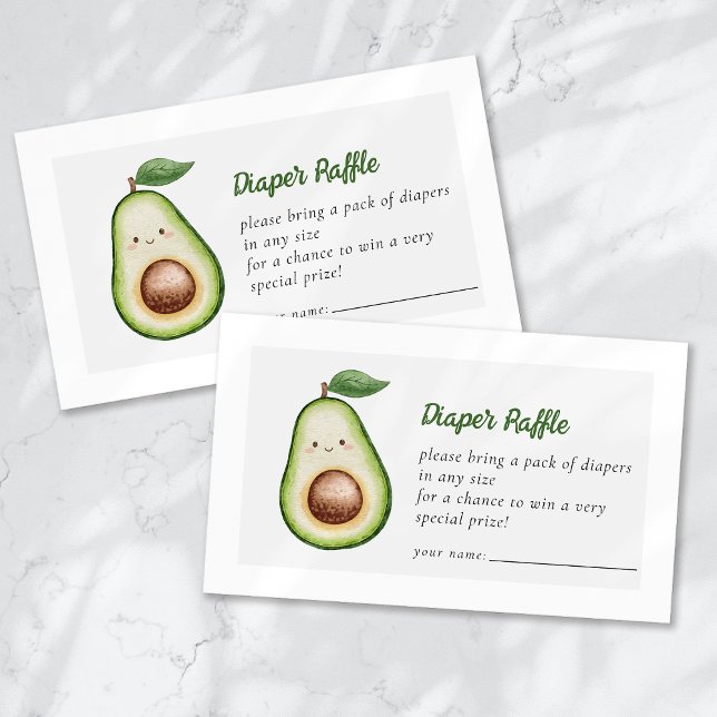 Diaper Raffle Holy Guacamole Cute Baby Shower Enclosure Card (Creator Uploaded)