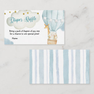 Diaper Raffle Hot Air Balloon Animals Enclosure Card