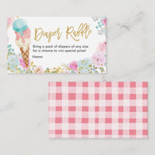 Diaper Raffle Ice Cream Pastel Enclosure Card