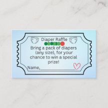 Diaper Raffle Insert Cards Cute & Fun Baby Shower