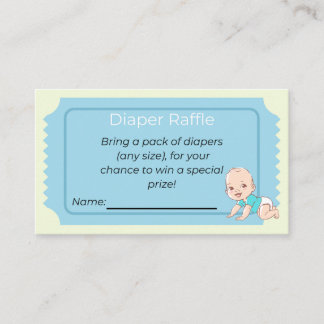 Diaper Raffle Insert Cards, Fun Baby Shower