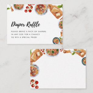 Diaper Raffle Italian Little Meatball Baby Shower  Enclosure Card