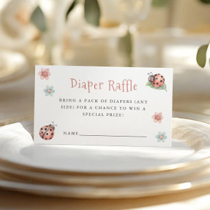 Diaper Raffle Ladybug Baby Shower Enclosure Card